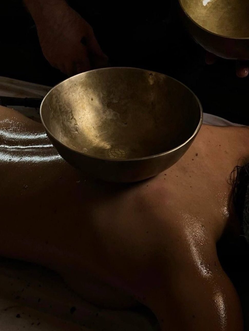 Brass bowl sound healing ritual